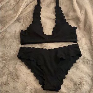 Brand New SHEIN Scallop Bikini in Black